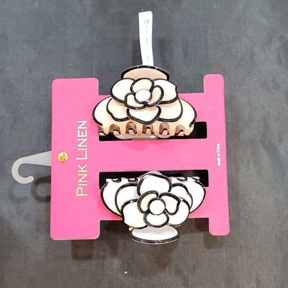 BRAND NEW PINK LINEN HAIR CLAW CLIP CLAMP FOR WOMEN FRENCH STYLE HEAD ACCESSORY - Picture 14 of 16